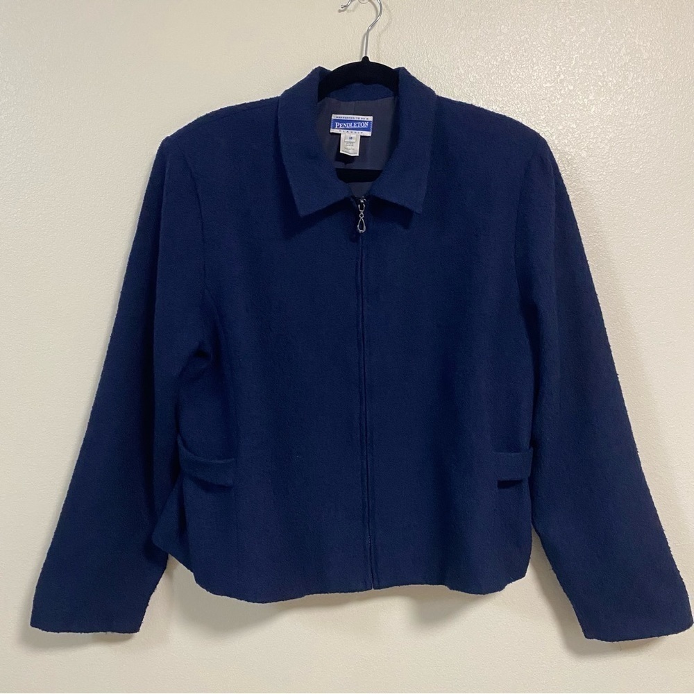 Pendleton Wool Blend Jacket Navy Size 18 - image 6